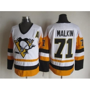 NHL Pittsburgh Penguins #71 Evgeni Malkin Throwback white-yellow jersey