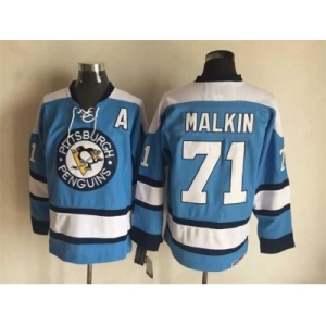 NHL Pittsburgh Penguins #71 Malkin Throwback blue jerseys