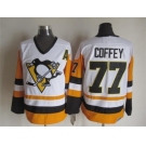 NHL Pittsburgh Penguins #77 Coffey Throwback white-yellow jerseys