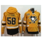 Pittsburgh Penguins #58 Kris Letang Gold Sawyer Hooded Sweatshirt 2017 Stadium Series Stitched NHL Jersey