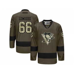 Pittsburgh Penguins #66 Mario Lemieux Green Salute to Service Stitched NHL Jersey