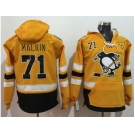 Pittsburgh Penguins #71 Evgeni Malkin Gold Sawyer Hooded Sweatshirt 2017 Stadium Series Stitched NHL Jersey