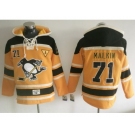 Pittsburgh Penguins #71 Evgeni Malkin Gold Sawyer Hooded Sweatshirt Stitched NHL Jersey