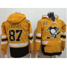 Pittsburgh Penguins #87 Sidney Crosby Gold Sawyer Hooded Sweatshirt 2017 Stadium Series Stitched NHL Jersey