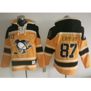 Pittsburgh Penguins #87 Sidney Crosby Gold Sawyer Hooded Sweatshirt Stitched NHL Jersey