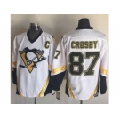 Pittsburgh Penguins #87 Sidney Crosby White CCM Throwback Stitched NHL Jersey