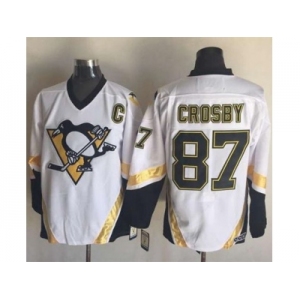 Pittsburgh Penguins #87 Sidney Crosby White CCM Throwback Stitched NHL Jersey