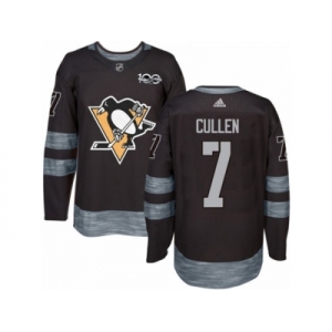 en's Adidas Pittsburgh Penguins #7 Matt Cullen Authentic Black 1917-2017 100th Anniversary NHL Jersey