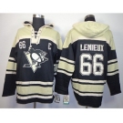 nhl jerseys pittsburgh penguins #66 lemieux black-cream[pullover hooded sweatshirt][patch C]