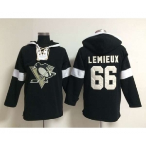 nhl jerseys pittsburgh penguins #66 lemieux black-white[pullover hooded sweatshirt]