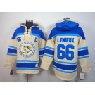 nhl jerseys pittsburgh penguins #66 lemieux blue-cream[pullover hooded sweatshirt][patch C]