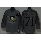 nhl jerseys pittsburgh penguins #71 malkin grey [charcoal cross check]