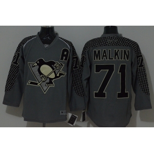 nhl jerseys pittsburgh penguins #71 malkin grey [charcoal cross check]