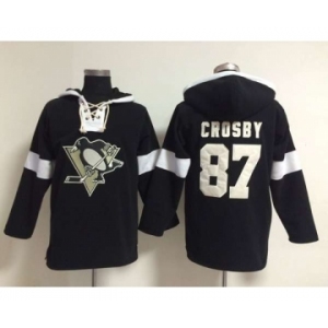 nhl jerseys pittsburgh penguins #87 crosby black-white[pullover hooded sweatshirt]