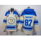 nhl jerseys pittsburgh penguins #87 crosby blue-cream[pullover hooded sweatshirt][patch C]