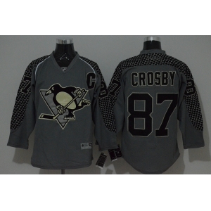 nhl jerseys pittsburgh penguins #87 sidney crosby grey [charcoal cross check]