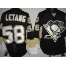 nhl pittsburgh penguins #58 letang black