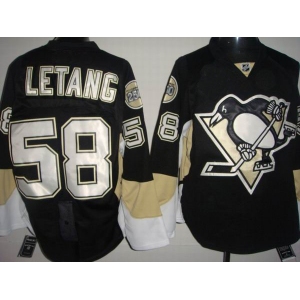 nhl pittsburgh penguins #58 letang black