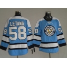 nhl pittsburgh penguins #58 letang blue