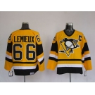 nhl pittsburgh penguins #66 lemieux m&n yellow