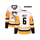 Women's Pittsburgh Penguins #6 Trevor Daley Reebok White Away Premier Player Jersey