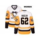 Women's Pittsburgh Penguins #62 Carl Hagelin Reebok White Away Premier Player Jersey