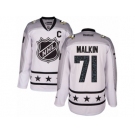 Women's Reebok Pittsburgh Penguins #71 Evgeni Malkin Authentic White Metropolitan Division 2017 All-Star NHL Jersey