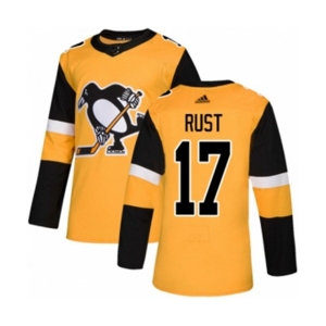 Youth Adidas Pittsburgh Penguins #17 Bryan Rust Authentic Gold Alternate NHL Jersey