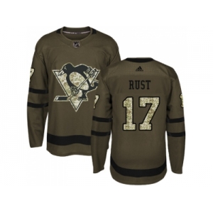 Youth Adidas Pittsburgh Penguins #17 Bryan Rust Green Salute to Service Stitched NHL Jersey