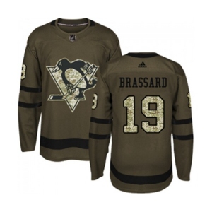 Youth Adidas Pittsburgh Penguins #19 Derick Brassard Authentic Green Salute to Service NHL Jersey