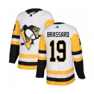 Youth Adidas Pittsburgh Penguins #19 Derick Brassard Authentic White Away NHL Jersey