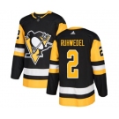 Youth Adidas Pittsburgh Penguins #2 Chad Ruhwedel Authentic Black Home NHL Jersey