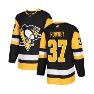 Youth Adidas Pittsburgh Penguins #37 Carter Rowney Authentic Black Home NHL Jersey