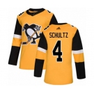 Youth Adidas Pittsburgh Penguins #4 Justin Schultz Authentic Gold Alternate NHL Jersey