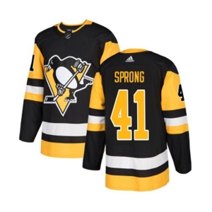 Youth Adidas Pittsburgh Penguins #41 Daniel Sprong Authentic Black Home NHL Jersey