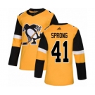 Youth Adidas Pittsburgh Penguins #41 Daniel Sprong Authentic Gold Alternate NHL Jersey