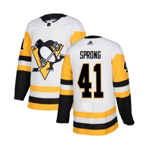 Youth Adidas Pittsburgh Penguins #41 Daniel Sprong Authentic White Away NHL Jersey