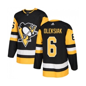Youth Adidas Pittsburgh Penguins #6 Jamie Oleksiak Authentic Black Home NHL Jersey