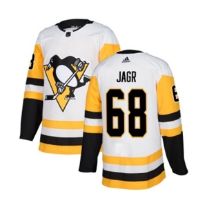 Youth Adidas Pittsburgh Penguins #68 Jaromir Jagr Authentic White Away NHL Jersey