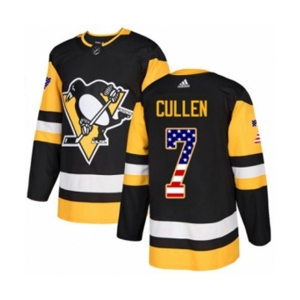 Youth Adidas Pittsburgh Penguins #7 Matt Cullen Authentic Black USA Flag Fashion NHL Jersey