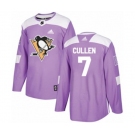 Youth Adidas Pittsburgh Penguins #7 Matt Cullen Authentic Purple Fights Cancer Practice NHL Jersey