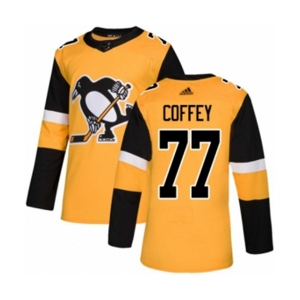 Youth Adidas Pittsburgh Penguins #77 Paul Coffey Authentic Gold Alternate NHL Jersey