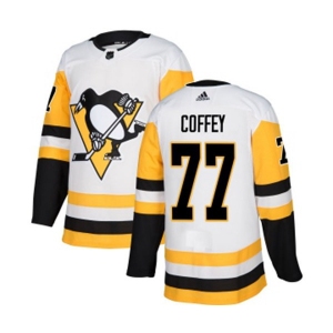 Youth Adidas Pittsburgh Penguins #77 Paul Coffey Authentic White Away NHL Jersey
