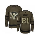 Youth Adidas Pittsburgh Penguins #81 Phil Kessel Green Salute to Service Stitched NHL Jersey