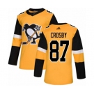 Youth Adidas Pittsburgh Penguins #87 Sidney Crosby Authentic Gold Alternate NHL Jersey