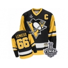 Youth CCM Pittsburgh Penguins #66 Mario Lemieux Authentic Black Throwback 2017 Stanley Cup Final NHL Jersey