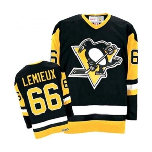 Youth CCM Pittsburgh Penguins #66 Mario Lemieux Premier Black Throwback NHL Jersey
