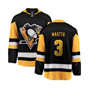 Youth Pittsburgh Penguins #3 Olli Maatta Fanatics Branded Black Home Breakaway NHL Jersey