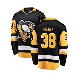 Youth Pittsburgh Penguins #38 Derek Grant Authentic Black Home Fanatics Branded Breakaway NHL Jersey