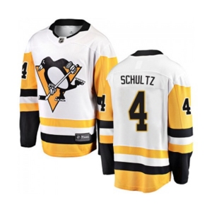 Youth Pittsburgh Penguins #4 Justin Schultz Fanatics Branded White Away Breakaway NHL Jersey